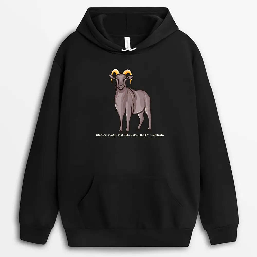 Goats Fear No Height Only Fences Seyxgap Hoodie - Black