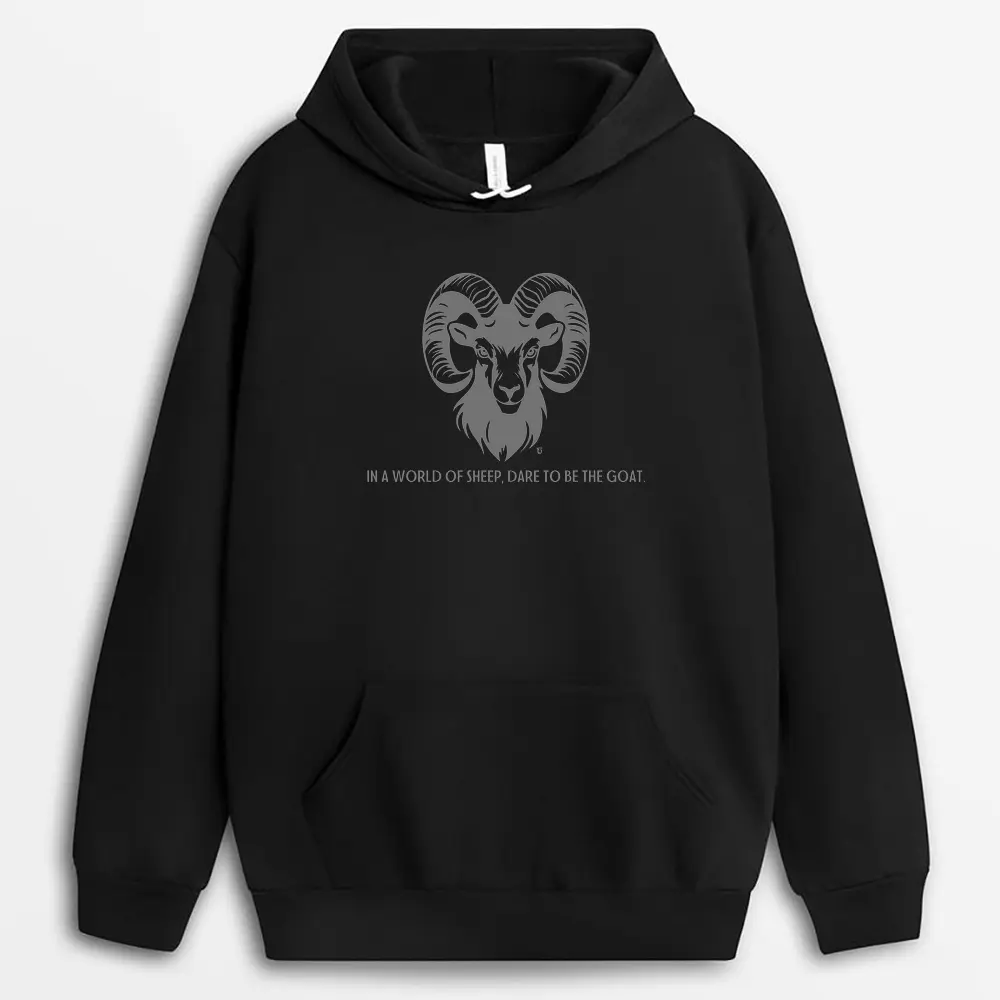 In A World Of Sheep Dare To Be The Goat Seyxgap Hoodie - Black